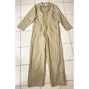 Adolphe Lafont Tan Cotton Workwear Jumpsuit Utility Coveralls Size‎ L